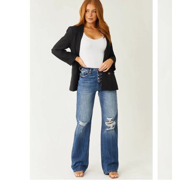 KANCAN JEANS Denim - NWT Kancan 90s flare wide leg rigid denim jeans